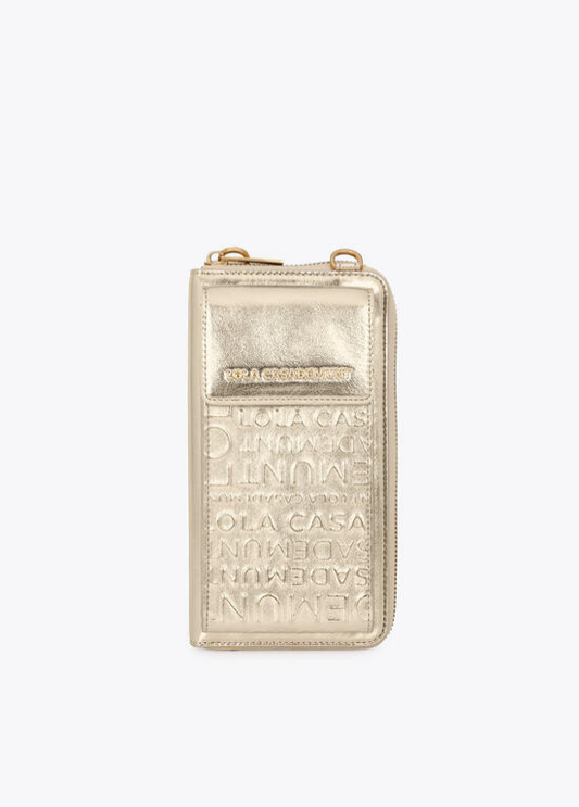 BOLSA TELEMÓVEL EM ECOPELE DOURADA LC - LOLA CASADEMUNT