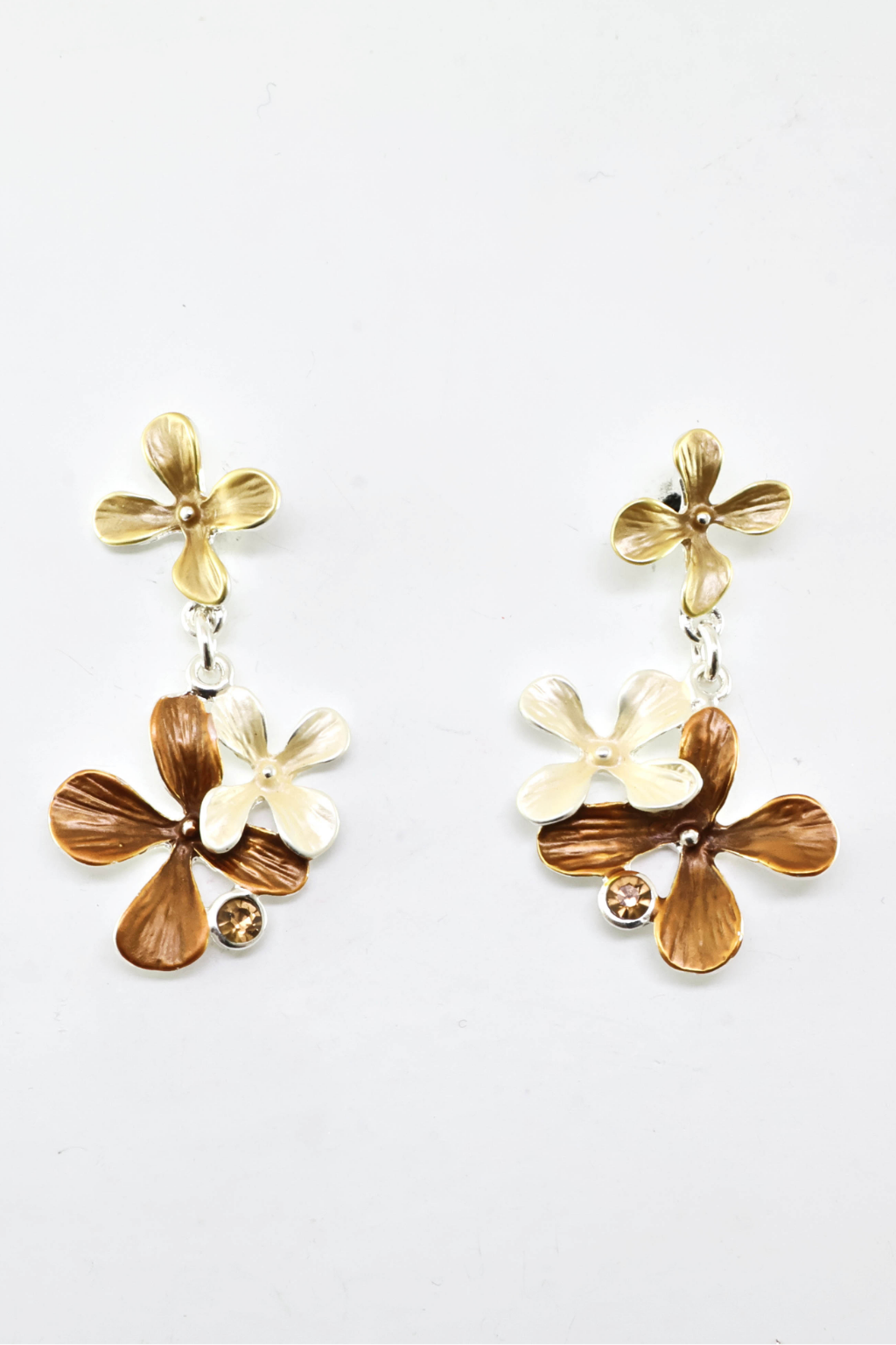 BRINCOS PEQUENOS COM FLORES - ALIBY