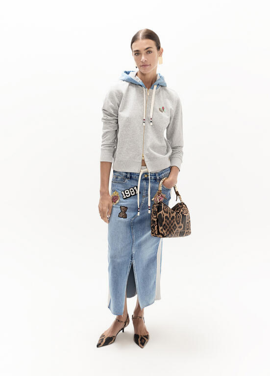 CARDIGAN MALHA E GANGA COM CAPUZ LC - LOLA CASADEMUNT