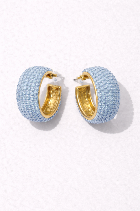 ARGOLAS COM STRASS EM AZUL - ALIBY