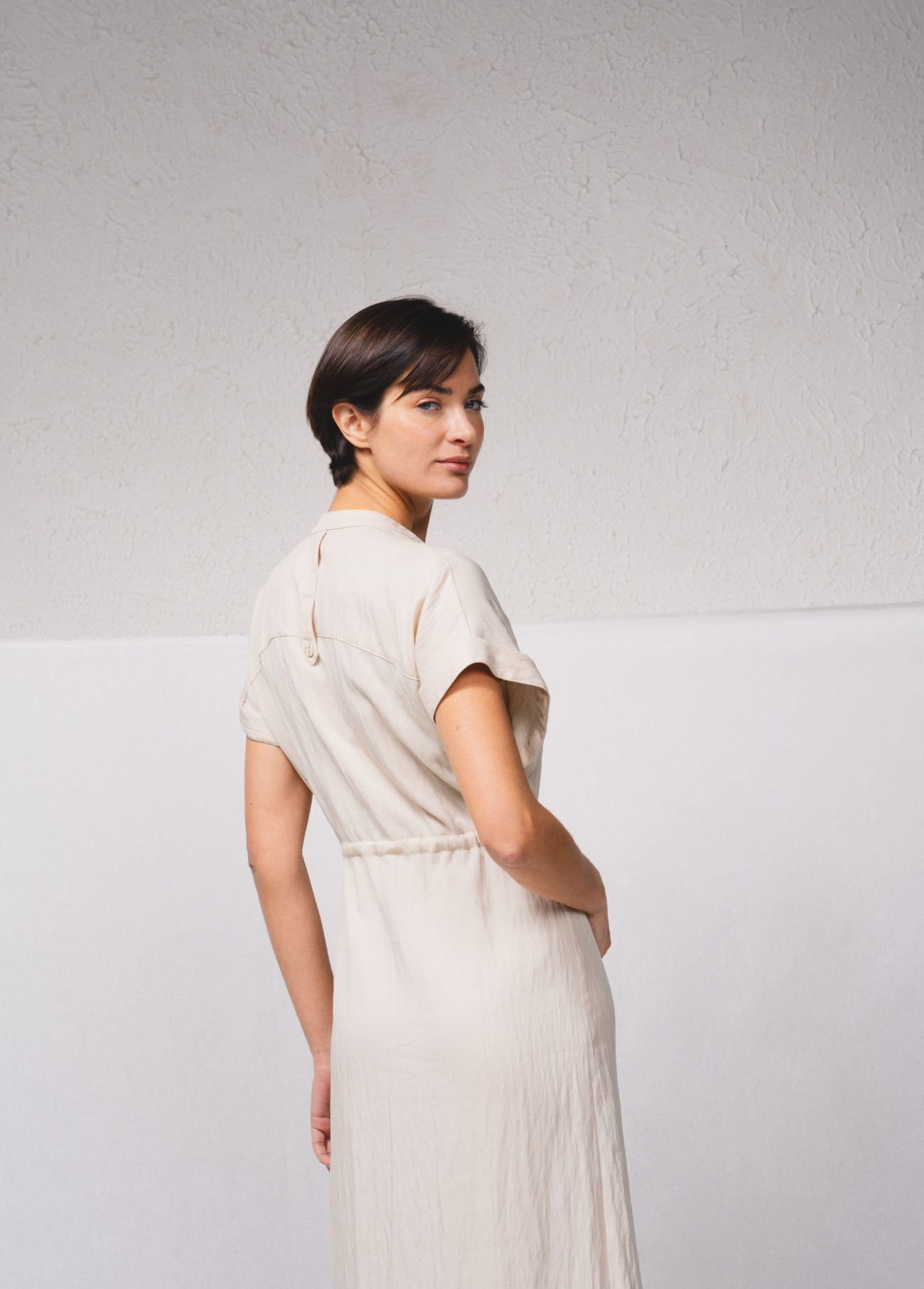 VESTIDO CAMISEIRO COM CORDÃO NA CINTURA - SMF