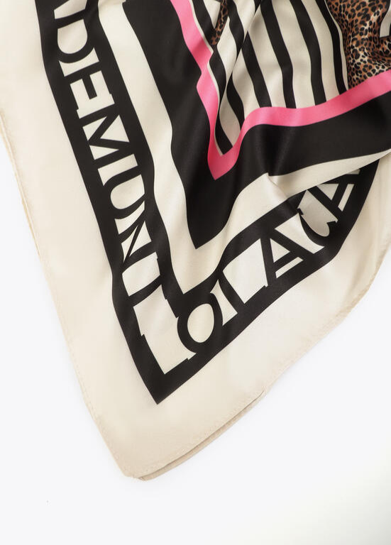 LENÇO DE CETIM DE RISCAS E LEOPARDOS - LOLA CASADEMUNT