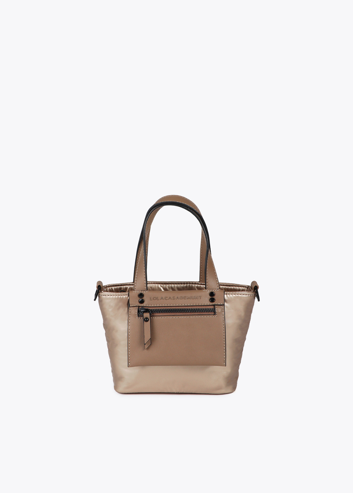 MINI SHOPPER EM NYLON ACETINADO DOURADO - LOLA CASADEMUNT