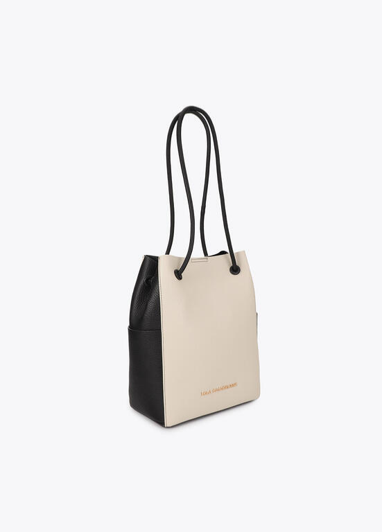 SHOPPER BÁU EM ECOPELE E CONTRASTES BICOLOR LC - LOLA CASADEMUNT