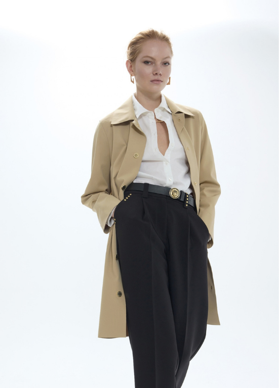 GABARDINE TRENCH COAT EM TECIDO TÉCNICO IMPERMEÁVEL - LOLA CASADEMUNT