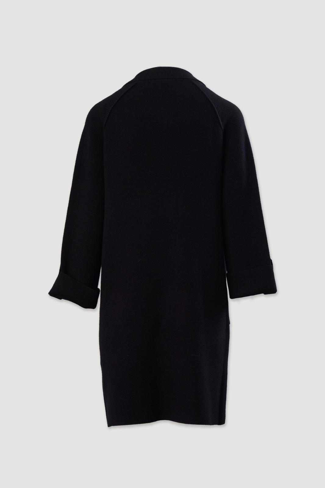 CASACO DE MALHA SUAVE COMPRIDO COM GOLA DE LAPELA - FERRACHE