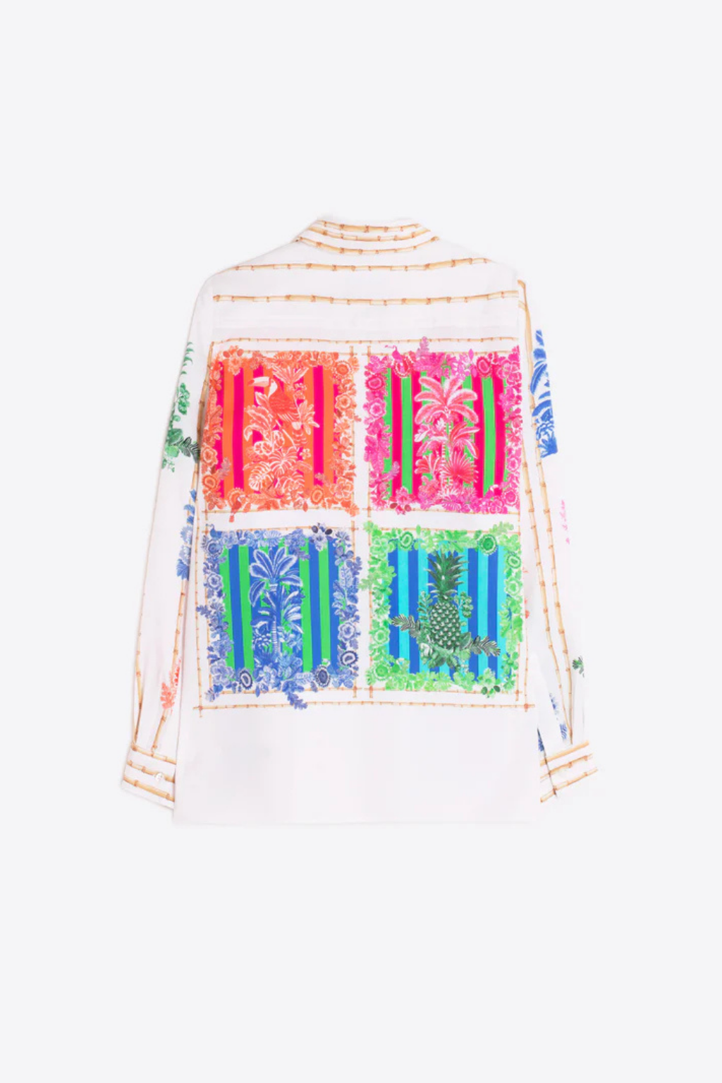 CAMISA BRANCA COM ESTAMPADO " BAMBU" - VILAGALLO