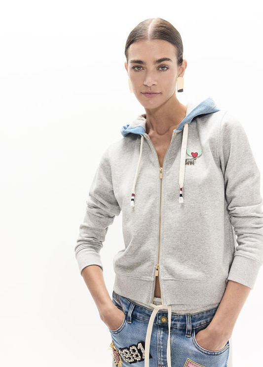 CARDIGAN MALHA E GANGA COM CAPUZ LC - LOLA CASADEMUNT