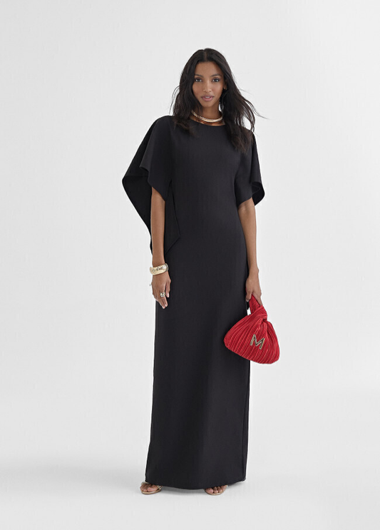 VESTIDO COMPRIDO COM COSTAS ABERTAS E FOLHO - LOLA CASADEMUNT