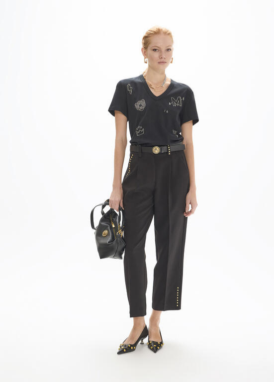 T-SHIRT PRETA COM STRASS MAITE - LOLA CASADEMUNT