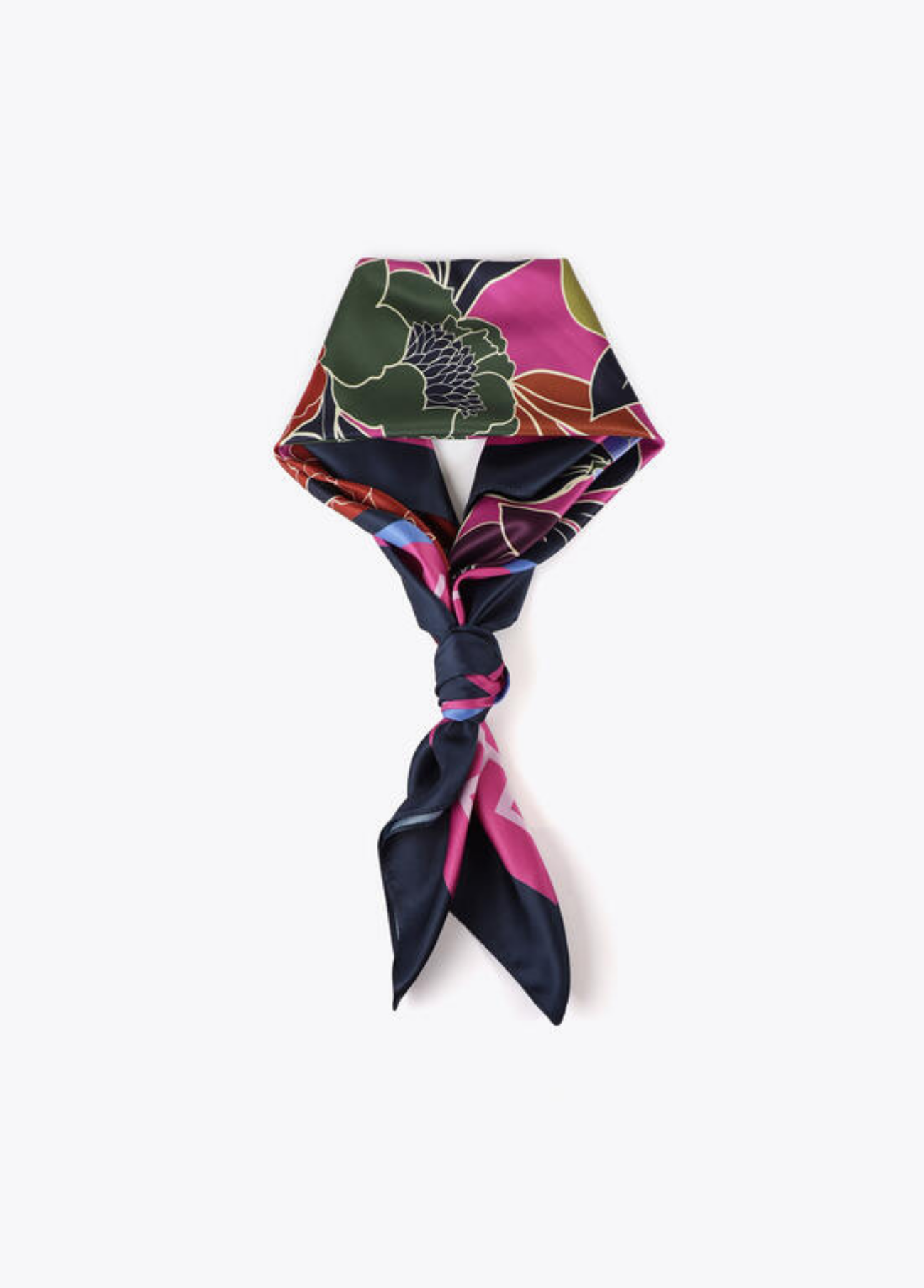 LENÇO ACETINADO FLORAL MULTICOLORIDO - LOLA CASADEMUNT BY MAITE