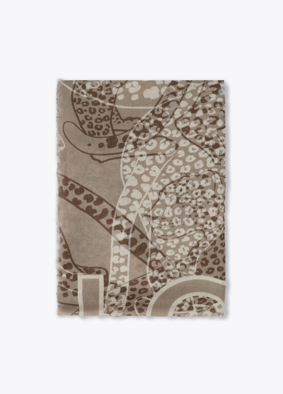 ECHARPE ANIMAL PRINT EM TONS DE BEGE - LOLA CASADEMUNT