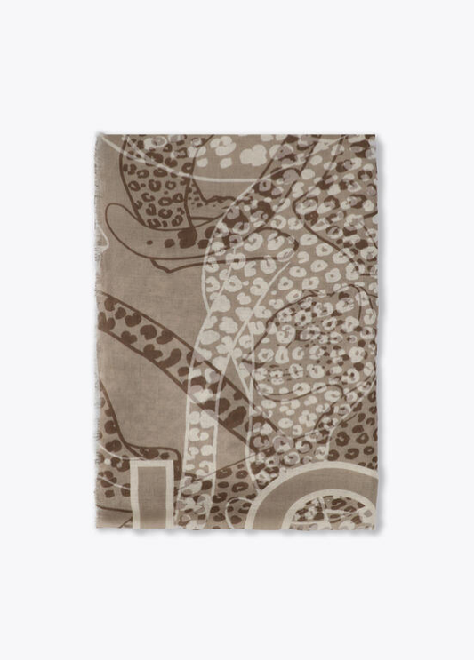 ECHARPE ANIMAL PRINT EM TONS DE BEGE - LOLA CASADEMUNT