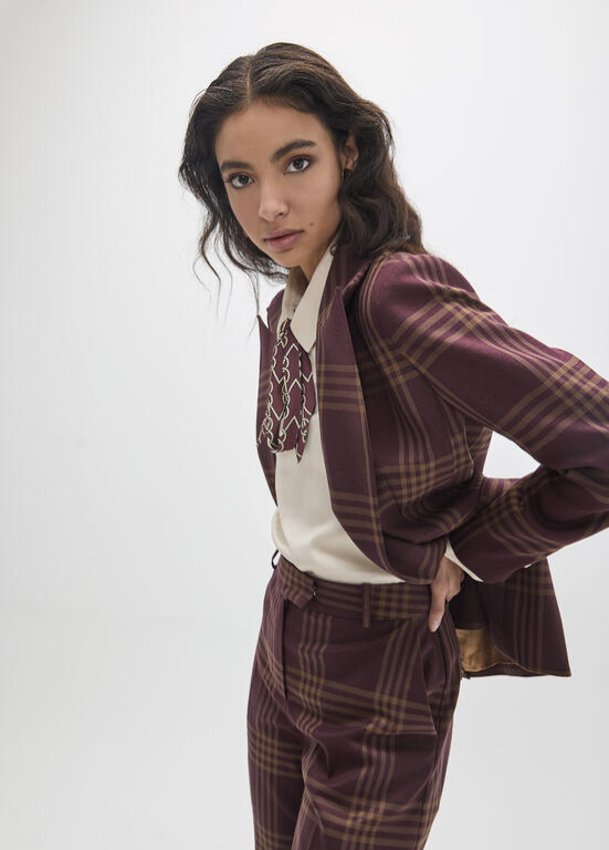 BLAZER ASSERTOADO COM ESTAMPADO DE XADREZ MAITE - LOLA CASADEMUNT