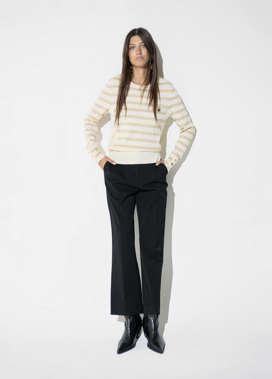 JERSEY DE MALHA COM RISCAS, LUREX E BRAZÃO LC - LOLA CASADEMUNT