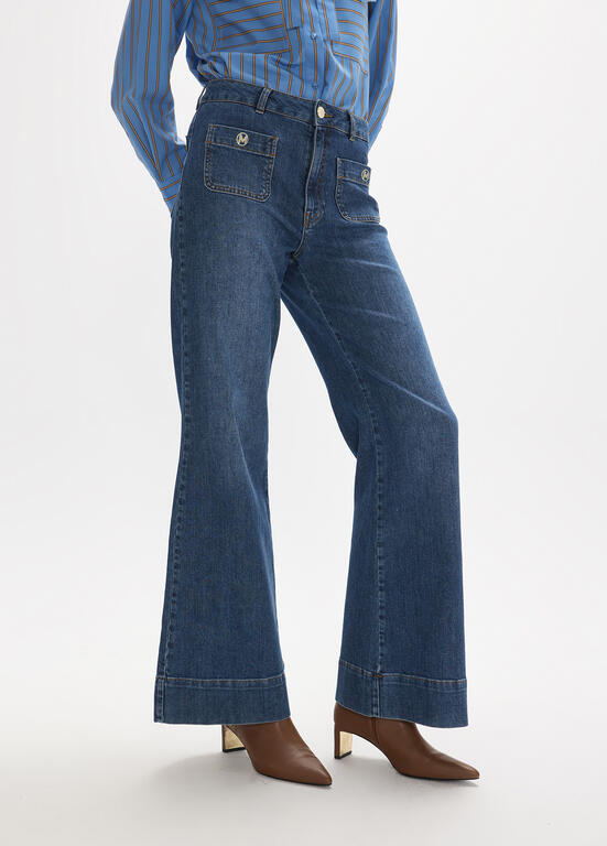 JEANS CINTURA SUBIDA, FALRE COM BOLSOS MAITE - LOLA CASADEMUNT
