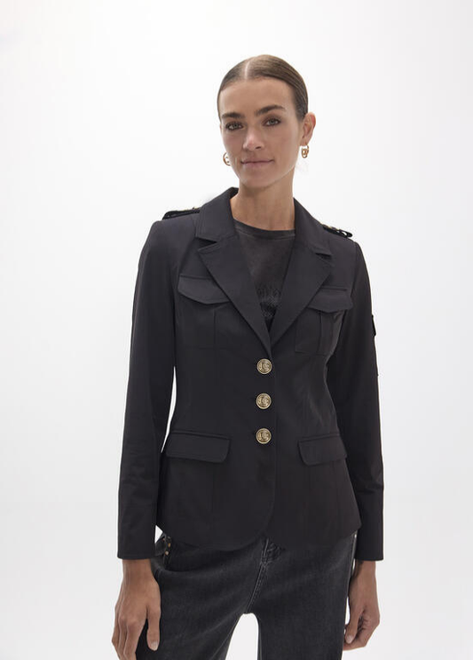 BLAZER CINTADO COM DETALHES DOURADOS E PRESILHAS LC - LOLA CASADEMUNT