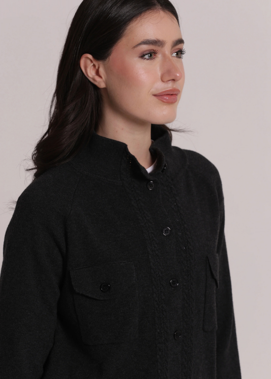 CARDIGAN DE MALHA COM BOTÕES E TORCIDOS - MIMI MUA