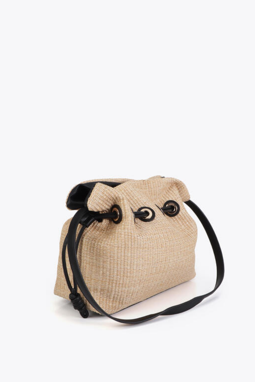 MALA BUCKET EM RÁFIA COM CORDÃO EM ECOPELE - LOLA CASADEMUNT