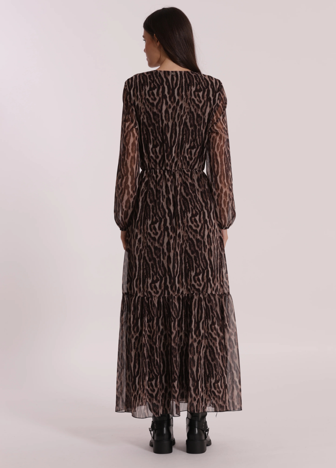 VESTIDO LONGO COM ESTAMPA ANIMAL - MIMI MUA