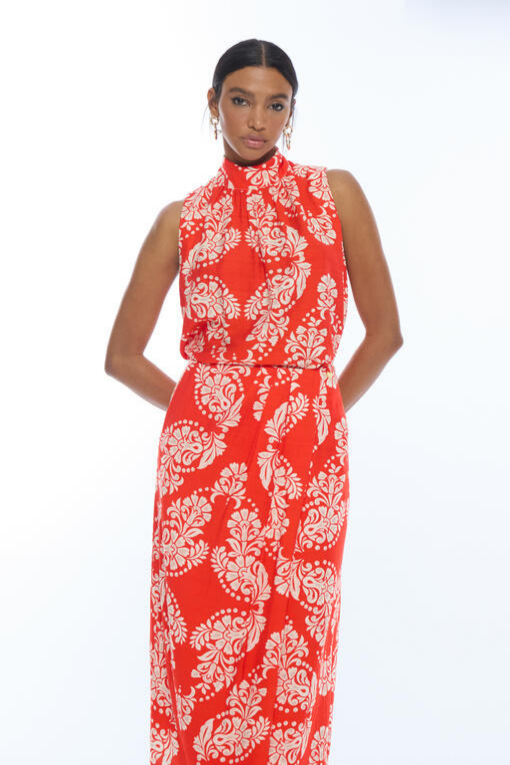 TOP VERMELHO COM PADRÃO FLORAL - LOLA CASADEMUNT