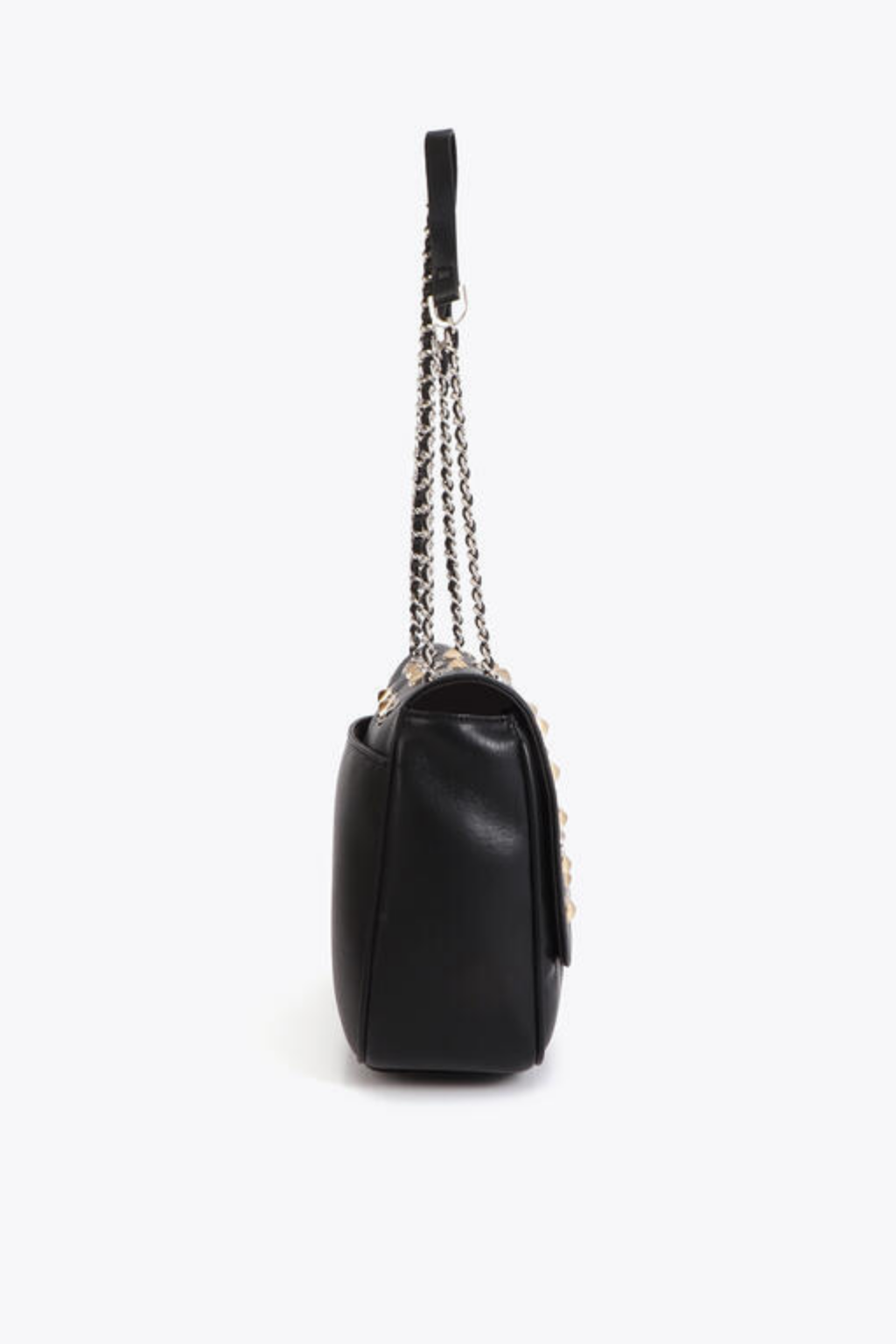 BOLSA TIRACOLO COM ABA E TACHAS DOURADAS E PRATEADAS - LOLA CASADEMUNT