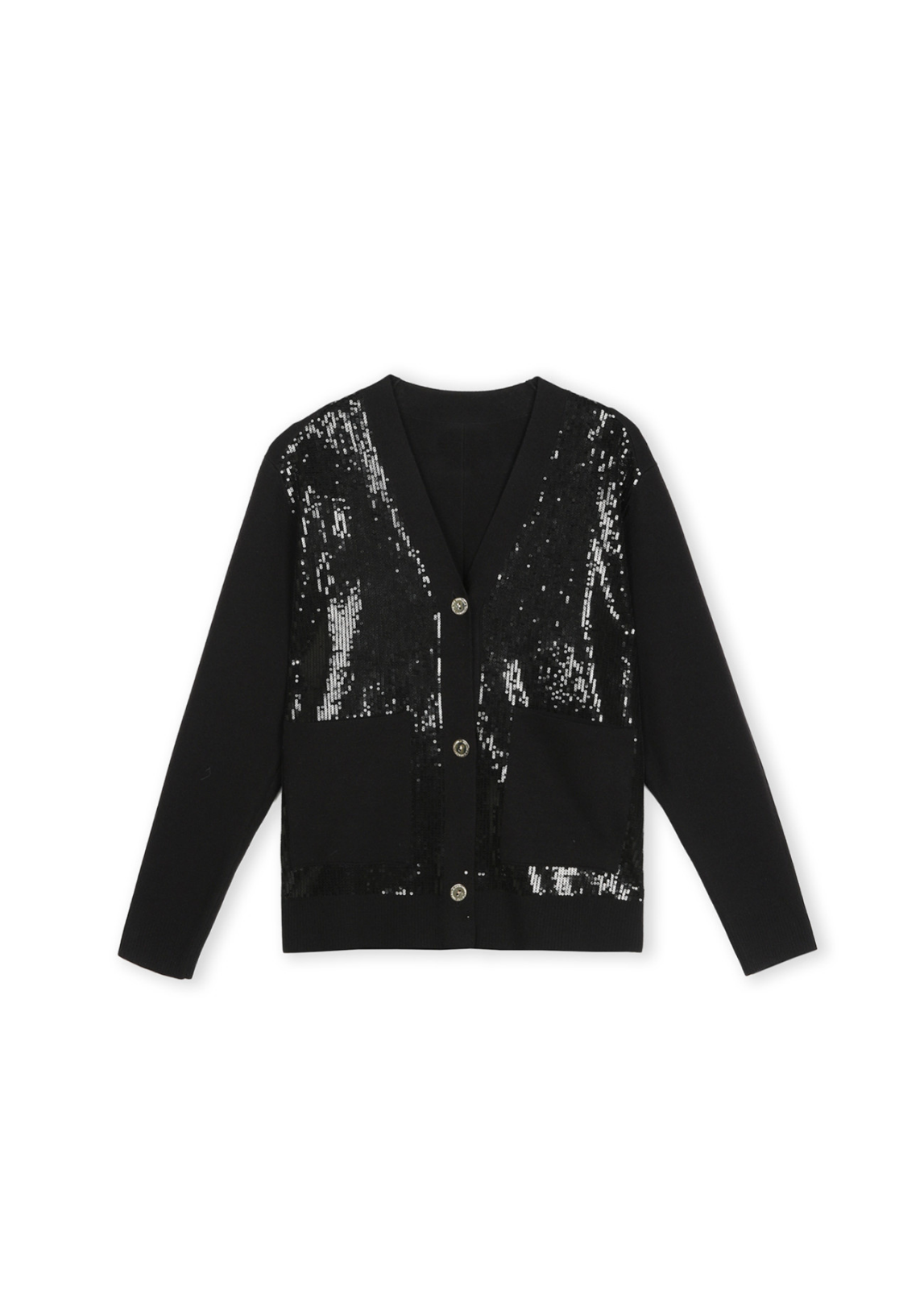 CARDIGAN ELEGANTE EM MALHA COM LANTEJOULAS DE BRILHO - LOLA CASADEMUNT