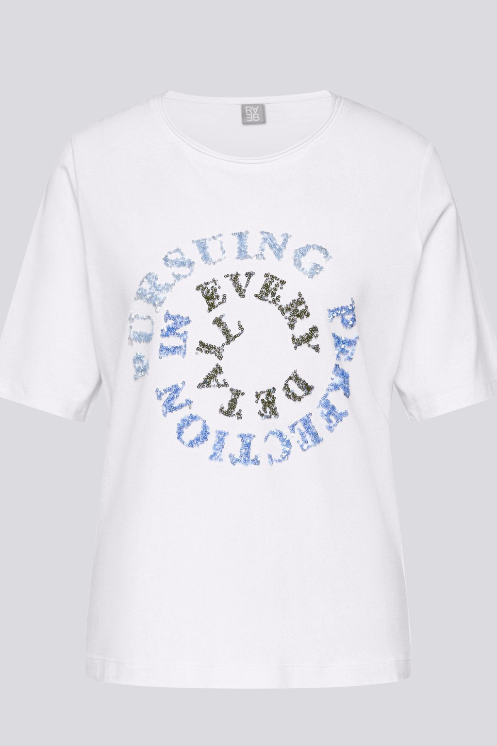 T-SHIRT EM ALGODÃO COM LANTEJOULAS AZUIS - RABE