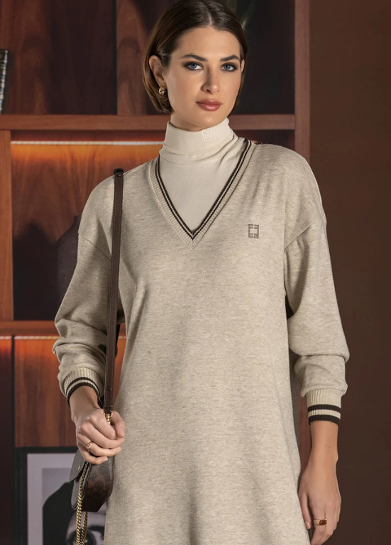 BLUSA LONGSLEEVE DE GOLA ALTA - FOURSOUL