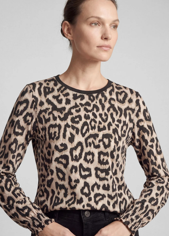 BLUSA ESTAMPADA EM ANIMAL PRINT CASTANHO - RABE