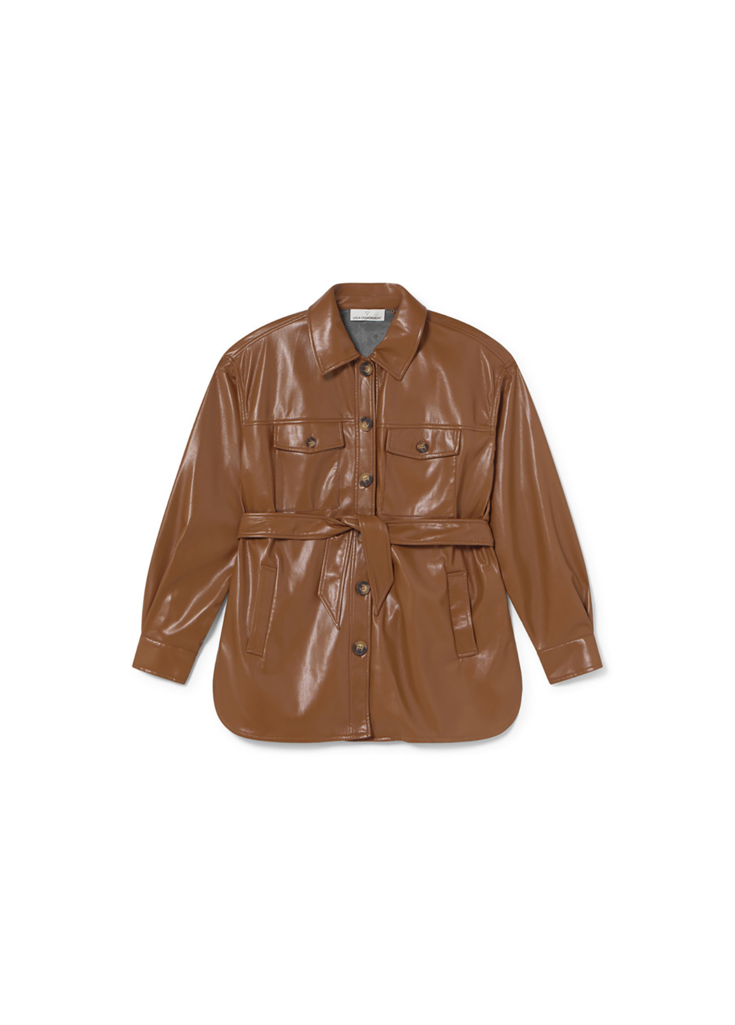 CASACO DE COURO SINTÉTICO CAMEL - LOLA CASADEMUNT