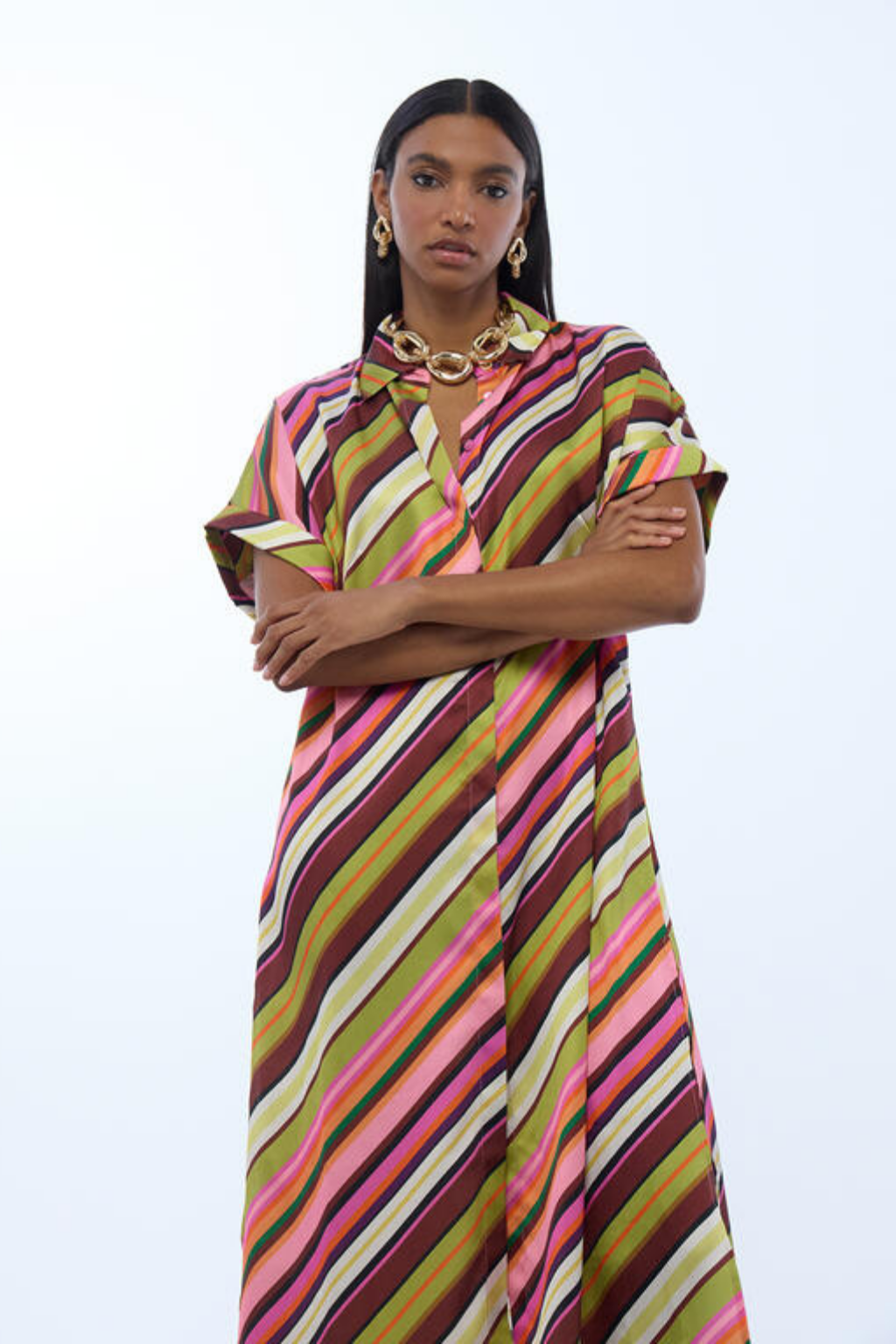 VESTIDO MIDI ESTAMPADO MULTICOLOR - LOLA CASADEMUNT