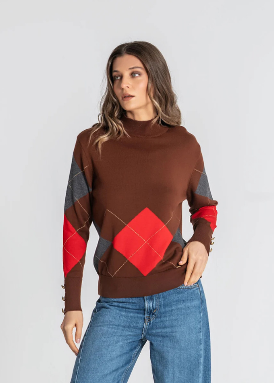 CAMISOLA DE MALHA COM LOSANGOS - RUGA