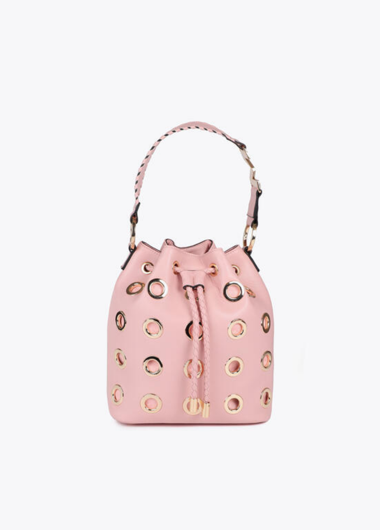 BUCKET BAG COM ILHÓS DOURADAS - LOLA CASADEMUNT BY MAITE