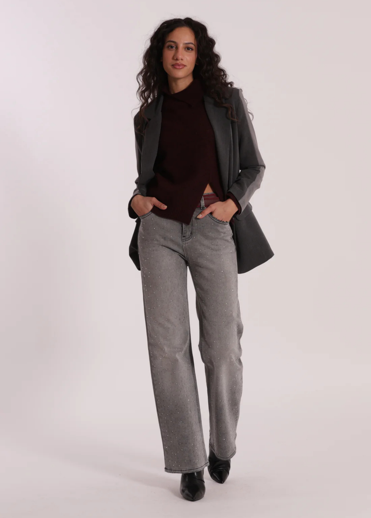 BLAZER BICOLOR EM 2 TONS DE CINZA - MIMI MUA