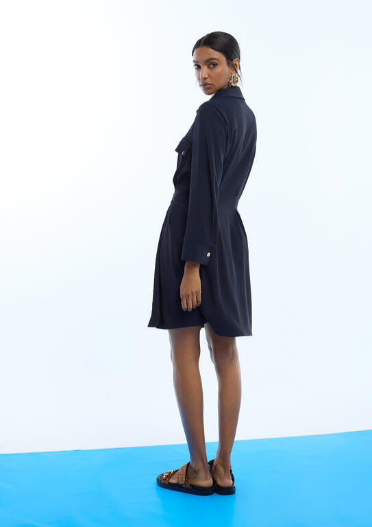 VESTIDO CAMISEIRO FLUIDO COM CINTO AJUSTÁVEL - LOLA CASADEMUNT