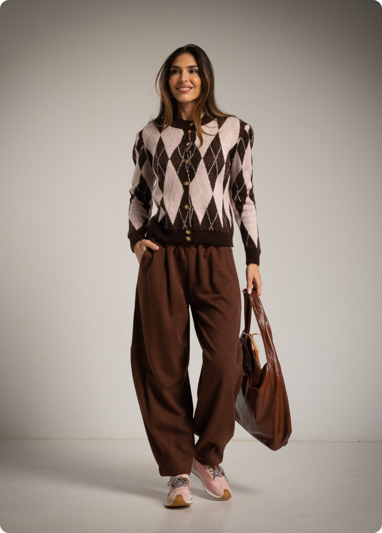 CASACO DE MALHA COM XADREZ - ALBANOS