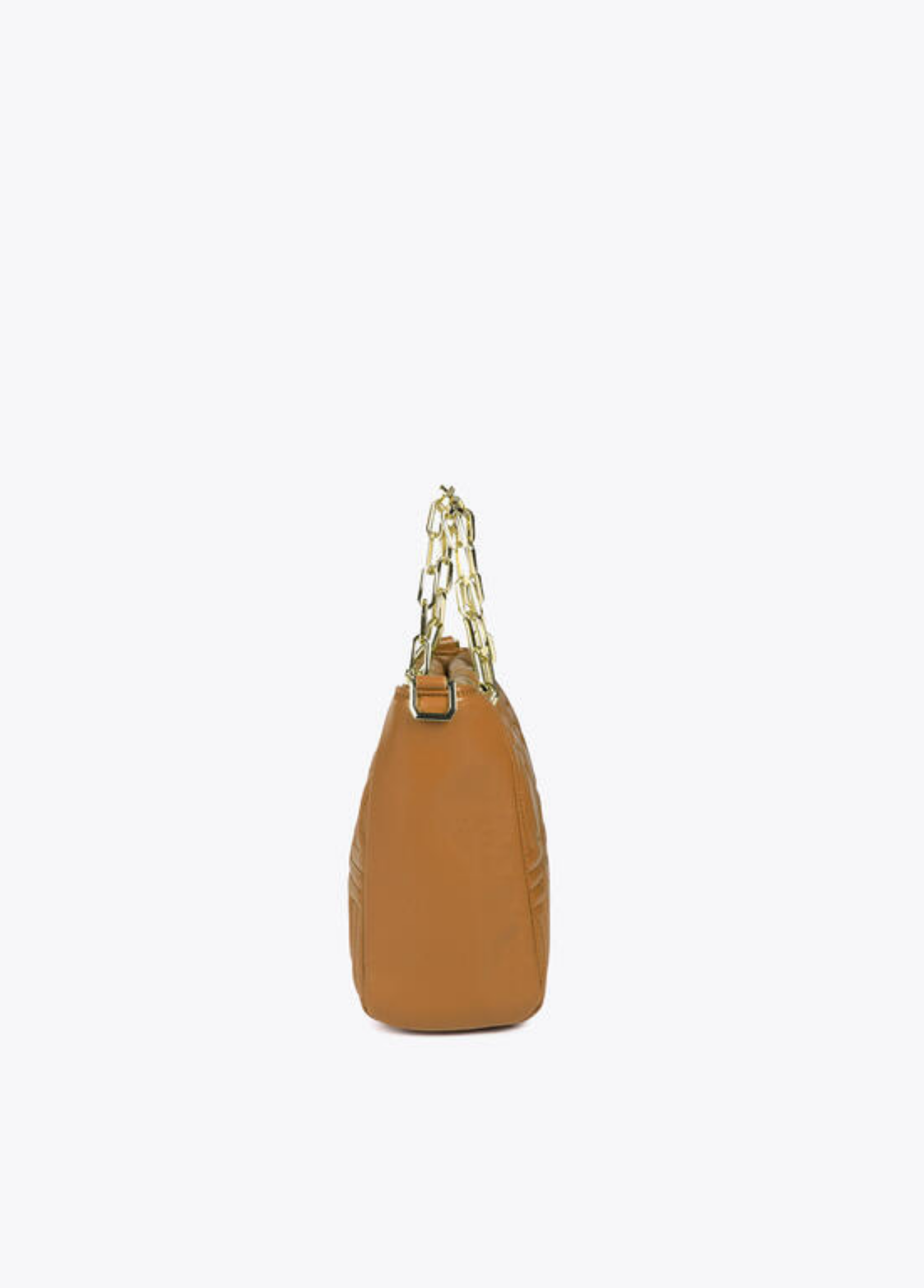 MALA CAMEL ACOLCHOADA COM ALÇA EM CORRENTE - LOLA CASADEMUNT