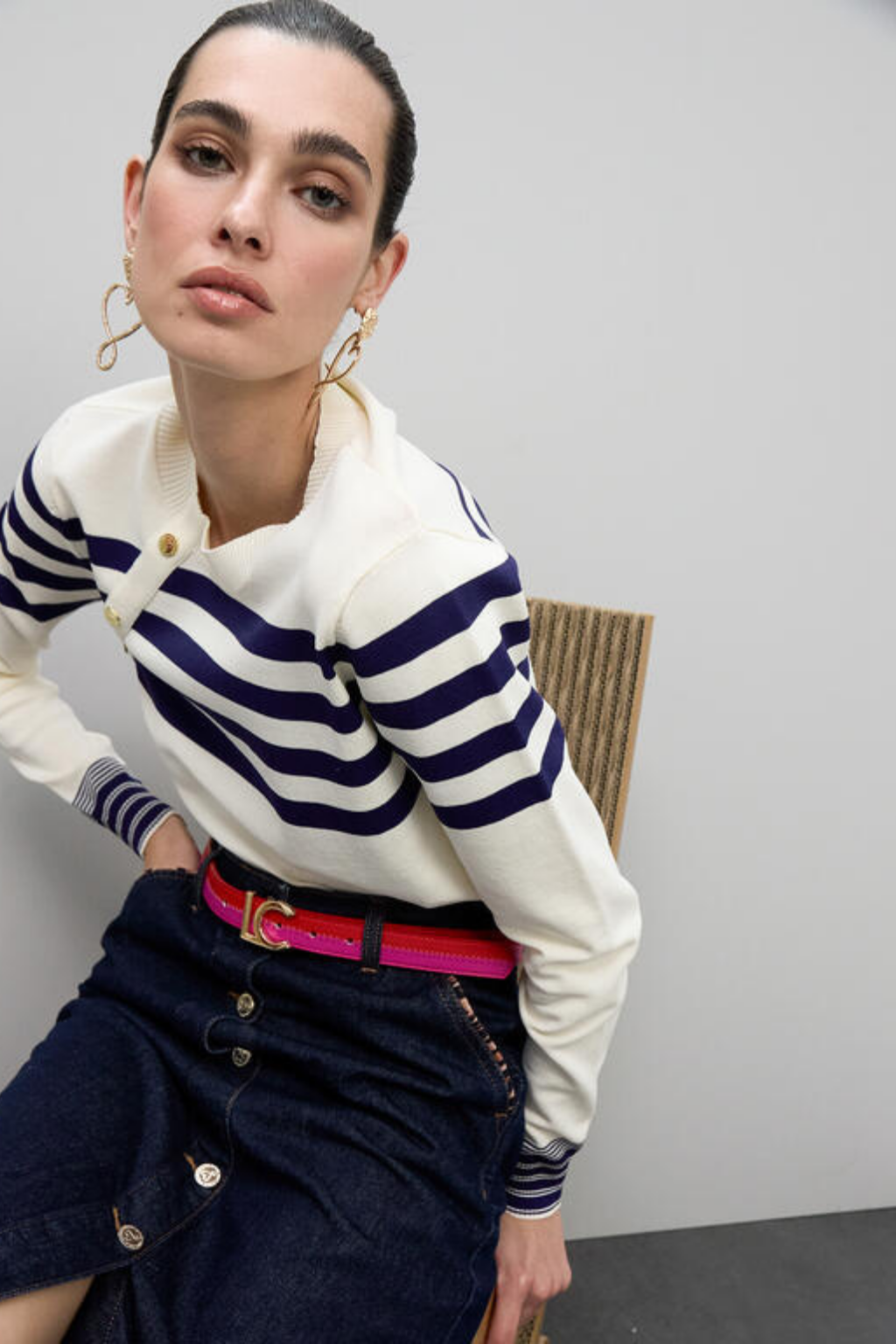 CINTO DUPLO BICOLOR COM FIVELA LC  -