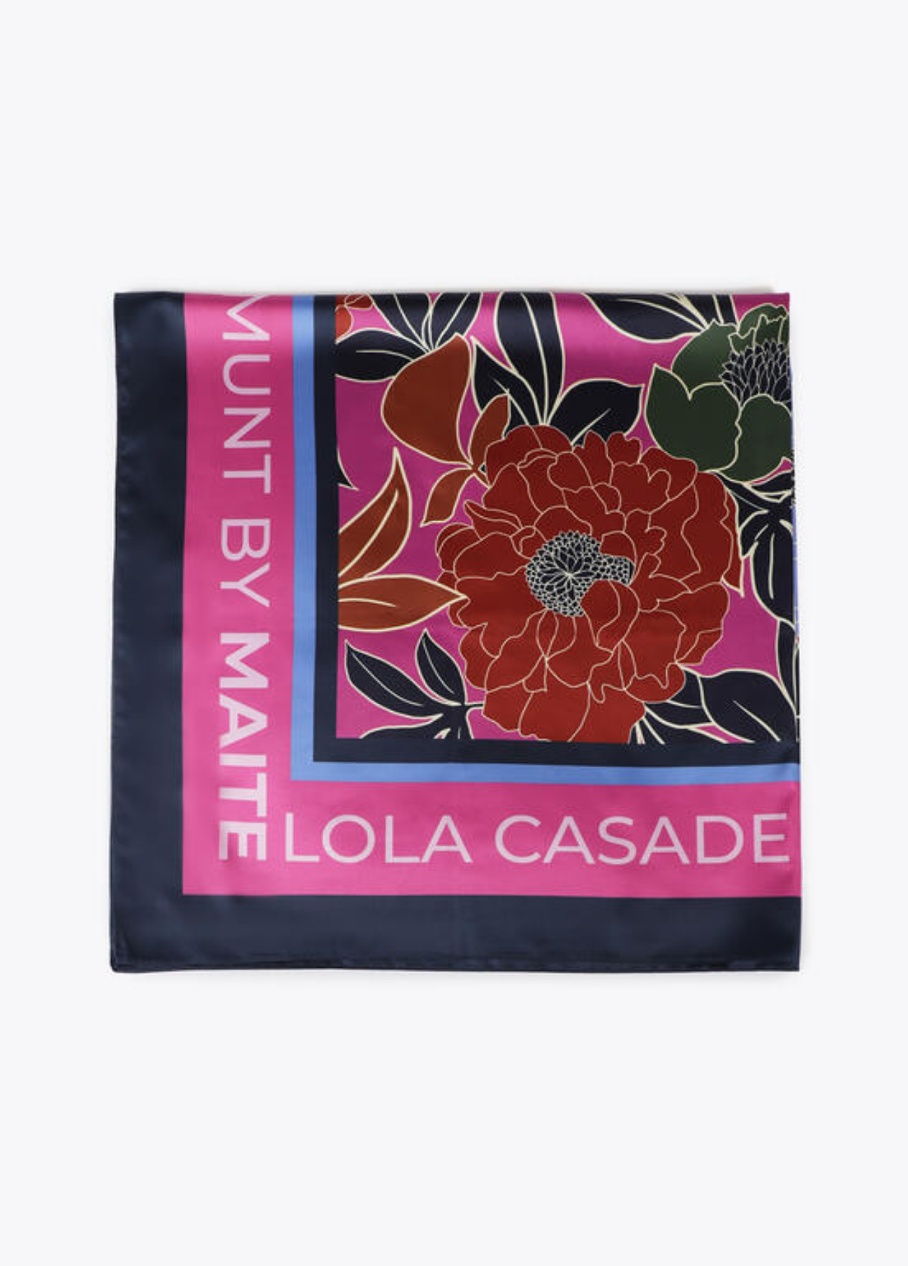 LENÇO ACETINADO FLORAL MULTICOLORIDO - LOLA CASADEMUNT BY MAITE