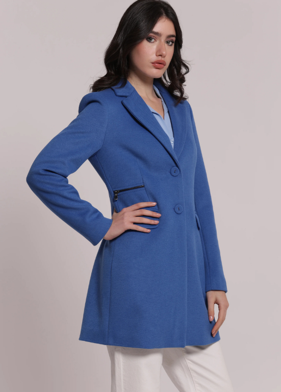 CASACO AZUL COM DETALHE ZÍPER - MIMI-MUA