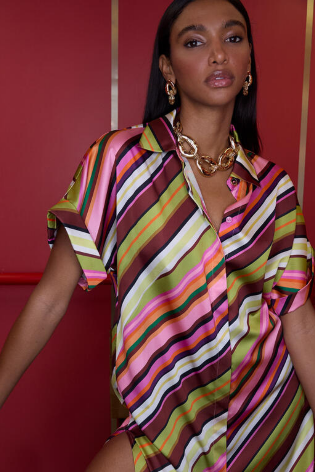 VESTIDO MIDI ESTAMPADO MULTICOLOR - LOLA CASADEMUNT