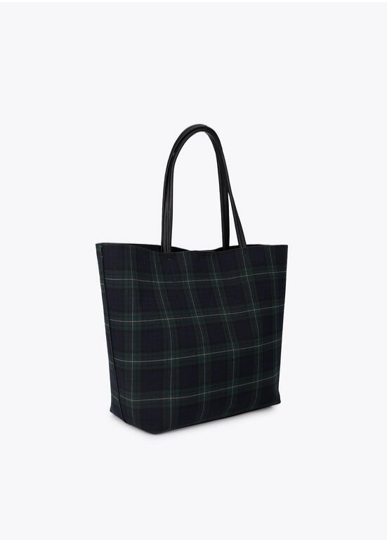 MALA SHOPPER EM XADREZ VERDE E MARINHO LC - LOLA CASADEMUNT