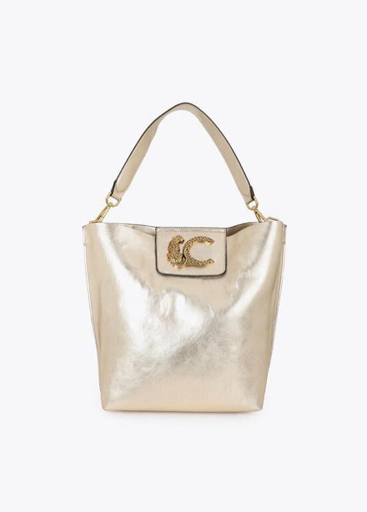 SHOPPER DOURADA COM LC LEOPARDO - LOLA CASADEMUNT