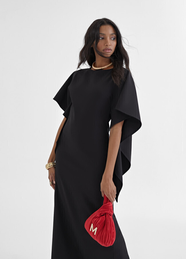 VESTIDO COMPRIDO COM COSTAS ABERTAS E FOLHO - LOLA CASADEMUNT
