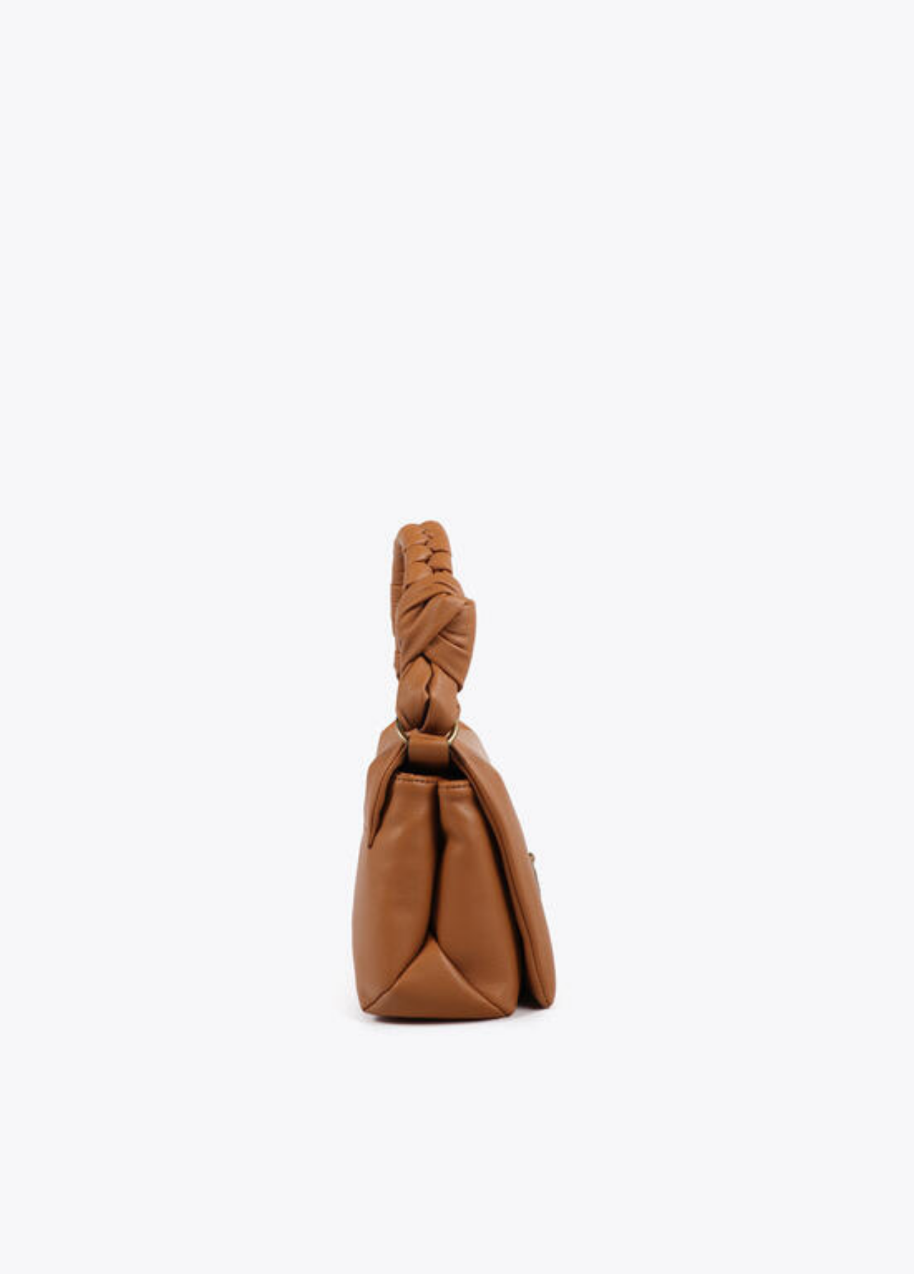 MALA CAMEL COM ALÇA ENTRAÇADA E LOGÓTIPO - LOLA CASADEMUNT
