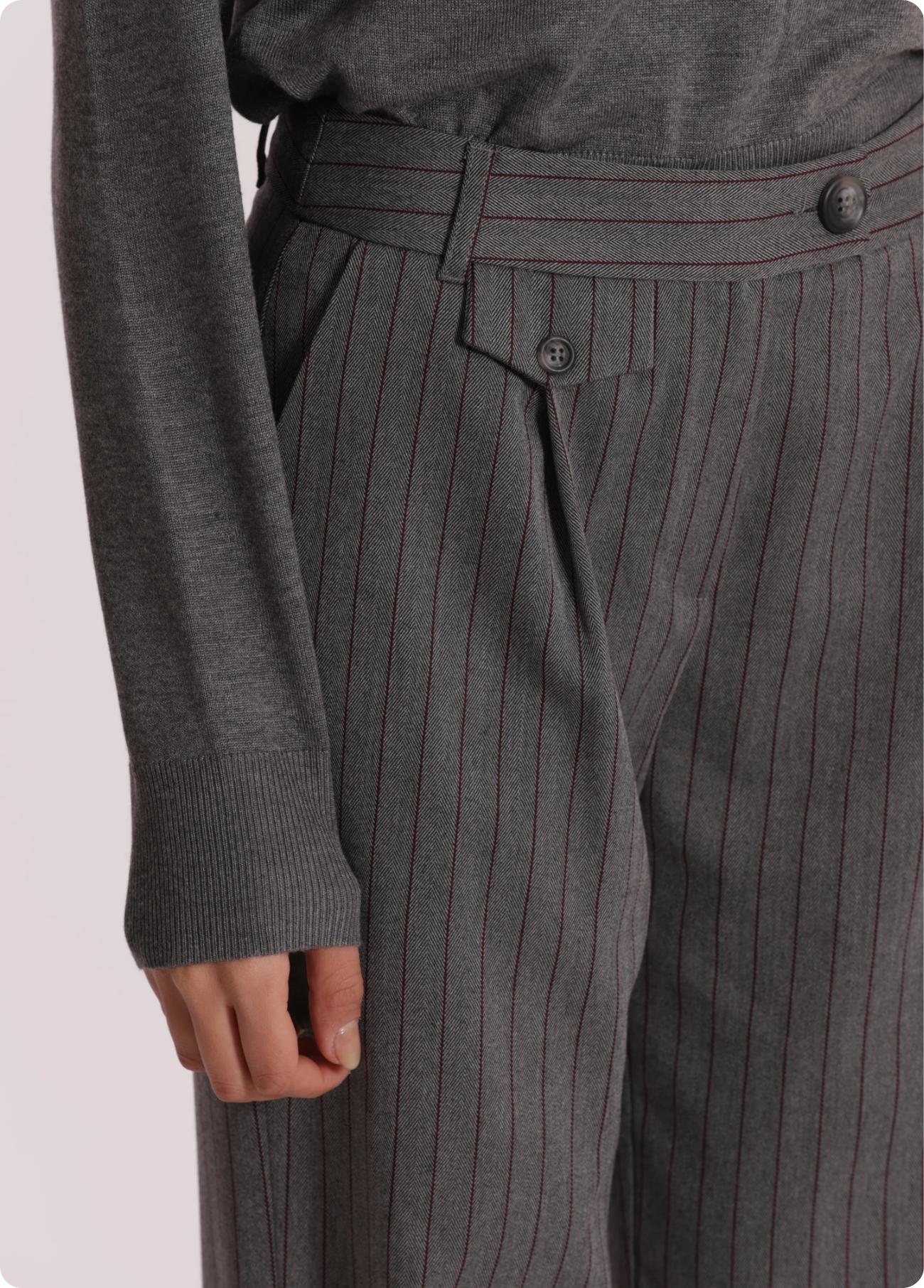 CALÇAS PALAZZO COM RISCA DIPLOMATA EM BORDEAUX - MIMI MUA