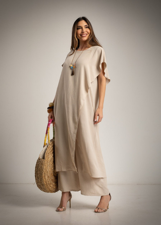 CONJUNTO 2 PEÇAS COM CORTE ASSIMÉTRICO DIAGONAL - ALIBY