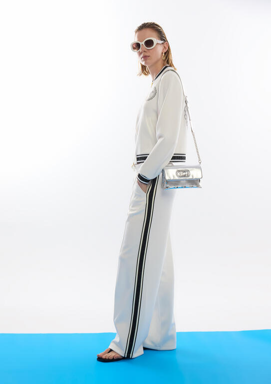 CALÇAS EM TECIDO SCUBA COJM RISCA CONTRASTANTE - LOLA CASADEMUNT