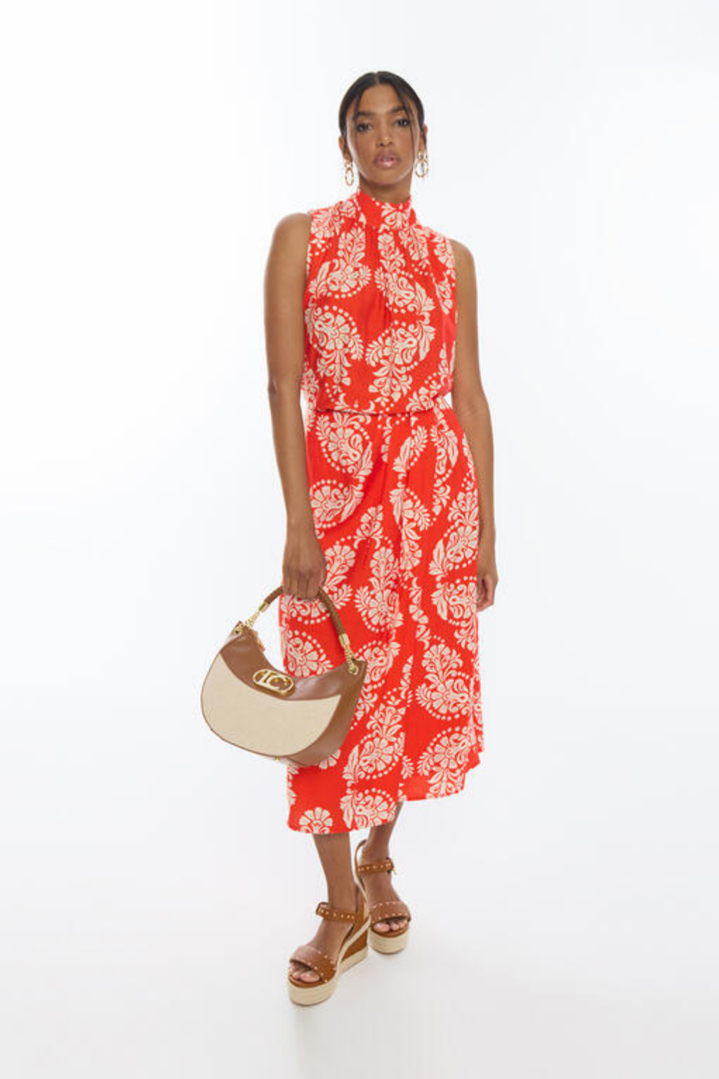 TOP VERMELHO COM PADRÃO FLORAL - LOLA CASADEMUNT